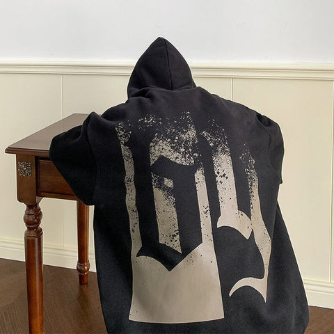 Streetwear Y2K Hoodies Letter Printed Oversized Casual Hooded Sweatshirts Winter Unisex Pullovers