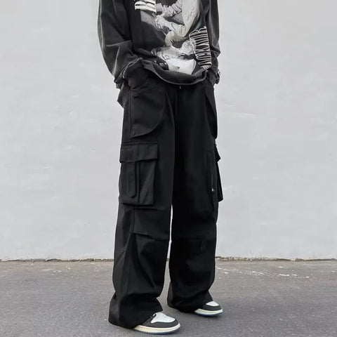 Cargo Pants Vintage American Stylish Loose Safari Style Unisex Street BF Fall All-match Harajuku Y2k Trouser Chic