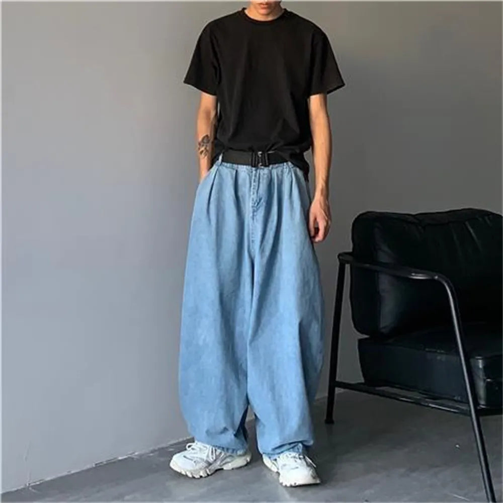 Straight Jeans Blue Loose Denim Trousers Neutral Y2K Jean Streetwear Casual Wide Jeans Mans Pants Baggy jeans