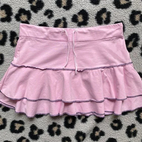 dress lace Harajuku solid color Y2K slit short skirt cute emo girls comfortable satin aesthetic sling dress