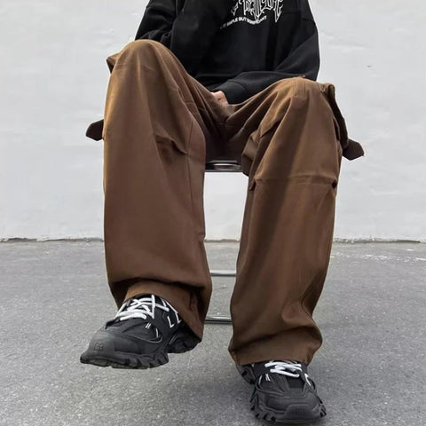Cargo Pants Vintage American Stylish Loose Safari Style Unisex Street BF Fall All-match Harajuku Y2k Trouser Chic