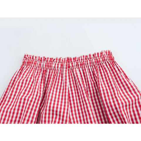 Cute Lace Trim Plaid Shorts Low Waist Y2k Pajamas Short Pants Casual Homewear