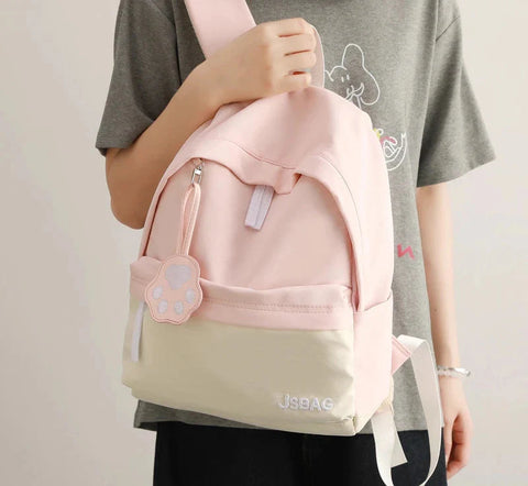 Contrast Color Patchwork Simple College Students Backpack Sweet Y2k Aesthetic Casual Schoolbags All Match Chic Schoolbags