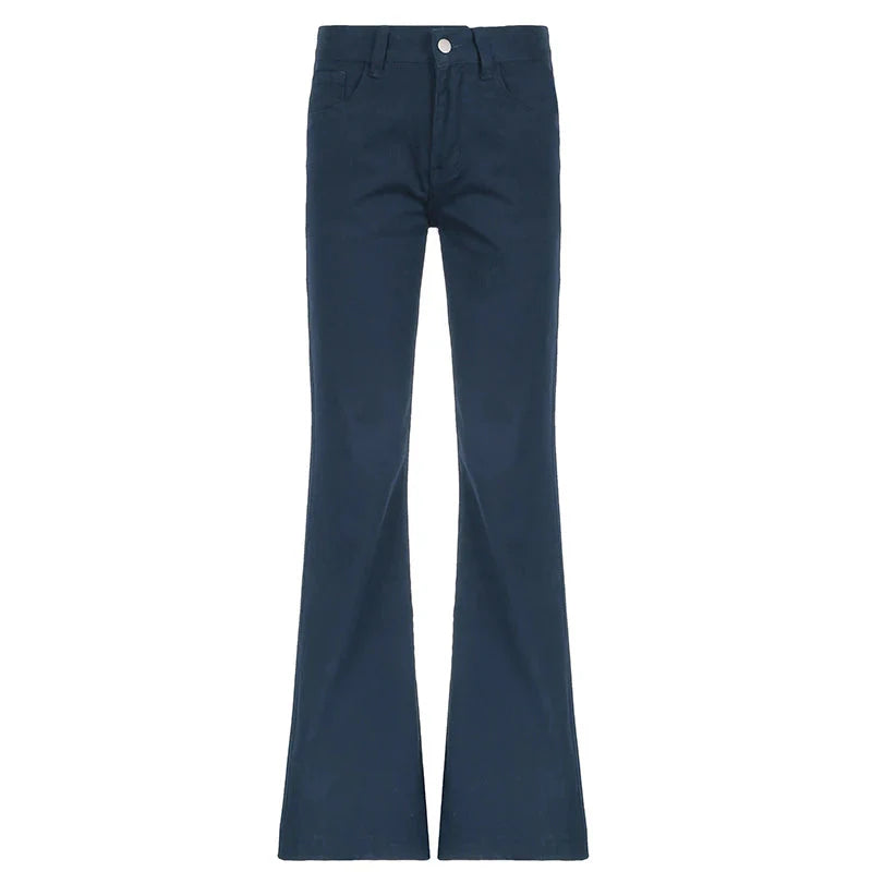 Blue Low Rise Jeans Casual Baggy Straight Denim Pants y2k Streetwear Basic Jeans Vintage 90s Trousers Korean Style