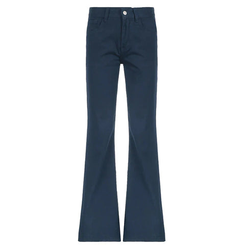 Blue Low Rise Jeans Casual Baggy Straight Denim Pants y2k Streetwear Basic Jeans Vintage 90s Trousers Korean Style