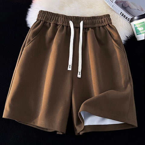 Basic Solid Casual Shorts WoBaggy Korean Trend Y2k Light Thin Short Pants Unisex Beach Trousers