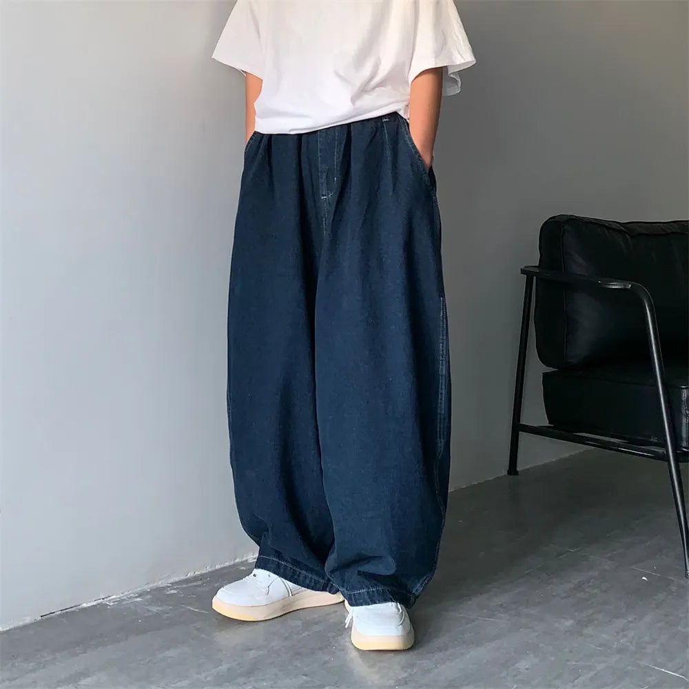 Straight Jeans Blue Loose Denim Trousers Neutral Y2K Jean Streetwear Casual Wide Jeans Mans Pants Baggy jeans