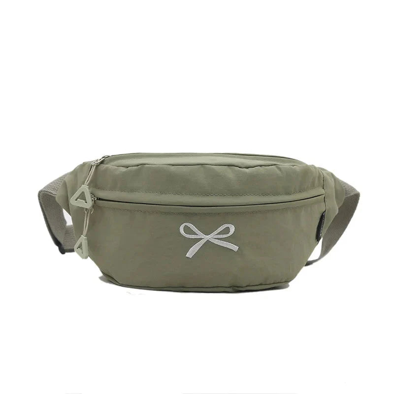 All Match Kawaii Bow Embroidery Chest Bags Korean Casual Y2k Aesthetic Shoulder Bag Vintage Simple Chic Handbags Crossbody