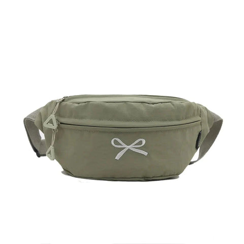 All Match Kawaii Bow Embroidery Chest Bags Korean Casual Y2k Aesthetic Shoulder Bag Vintage Simple Chic Handbags Crossbody