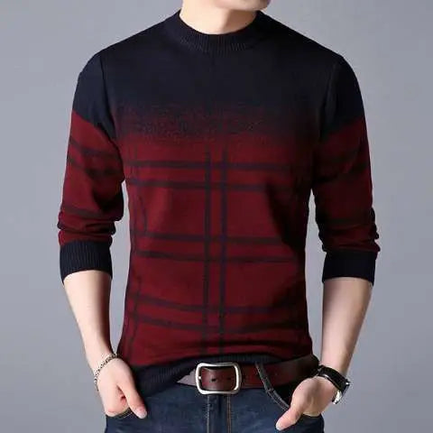 Winter KPOP Harajuku Sweater Man All Match Thick Knitting Tops Loose Casual Long Sleeve Pullover Y2K T-shirts