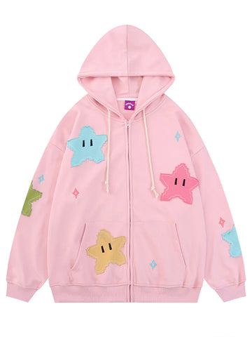 s Oversized Zip Up Hoodies Sweatshirts Y2K Clothes Cute Teen Girl Fall Casual Drawstring Jackets with Pockets