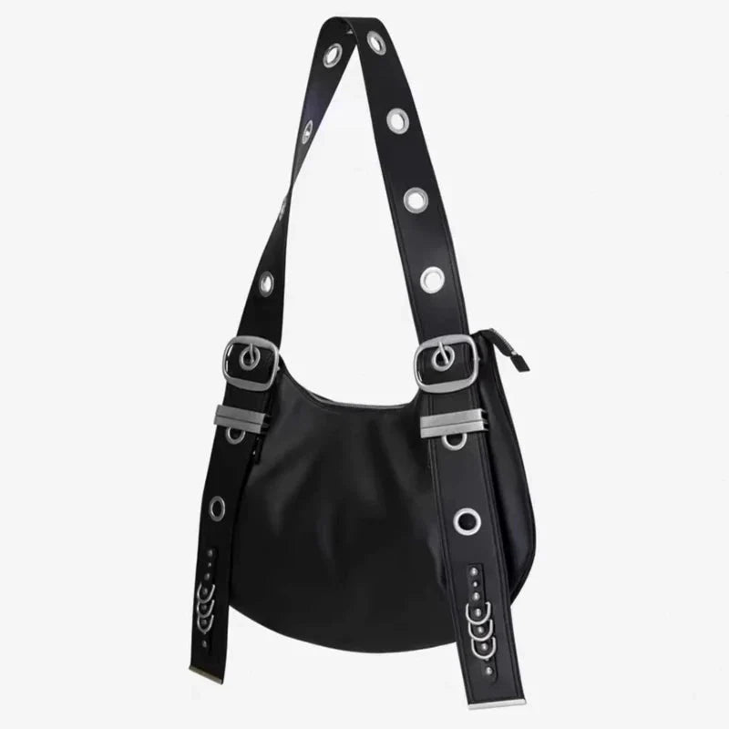 Vintage Punk Grunge Y2k Aesthetic Underarm Bag Korean High-capacity Casual Crossbody Bags Streetwear Shoulder Handbags