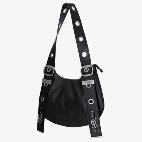 Vintage Punk Grunge Y2k Aesthetic Underarm Bag Korean High-capacity Casual Crossbody Bags Streetwear Shoulder Handbags