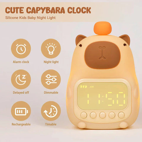 Capybara Night Light Alarm Clock