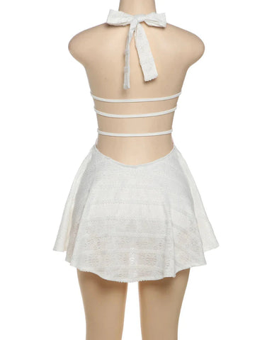 Classic Y2K Backless Dress See Through Pink Shirring Sleeveless Stretch Chic Midnight Mini Bodycon