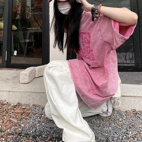 High Street Long TShirts Y2K Clothes For Woman T Shirt Korean Streetwear Clothes Harajuku Oversize T-Shirts Femme