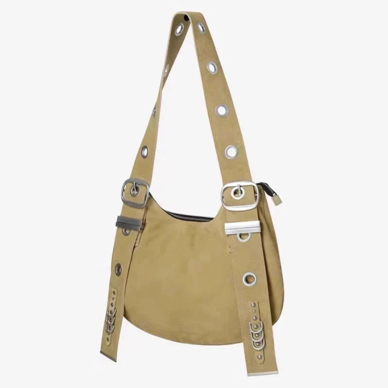 Vintage Punk Grunge Y2k Aesthetic Underarm Bag Korean High-capacity Casual Crossbody Bags Streetwear Shoulder Handbags