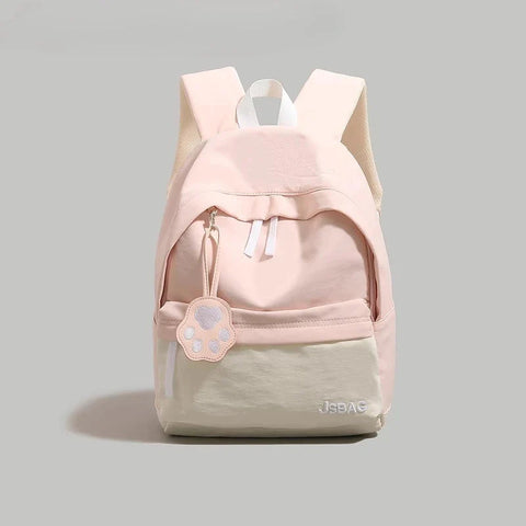 Contrast Color Patchwork Simple College Students Backpack Sweet Y2k Aesthetic Casual Schoolbags All Match Chic Schoolbags