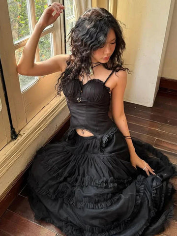 Patchwork Lace Camisole Y2K Strapless Fungus Edge Irregular Hem Tassel Skinny Backless Classic Tops