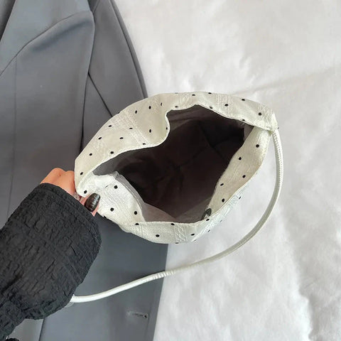 Luxury Design All Match Dot Shoulder Bags Sweet Y2k Aesthetic Casual Handbags Chic Streetwear Simple Underarm Bag