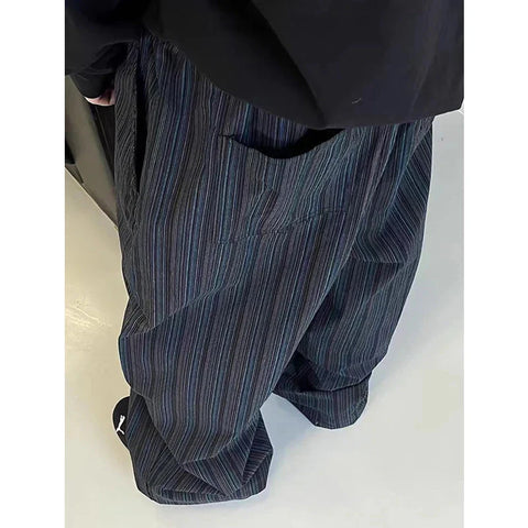 Trendy American Vintage Striped Oversized Streetwear Baggy Pants Y2K Harajuku Hip Hop Casual Wide Leg Trousers Pantalones