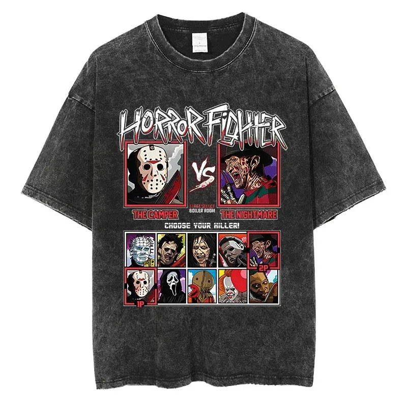 Camiseta de luchador de terror