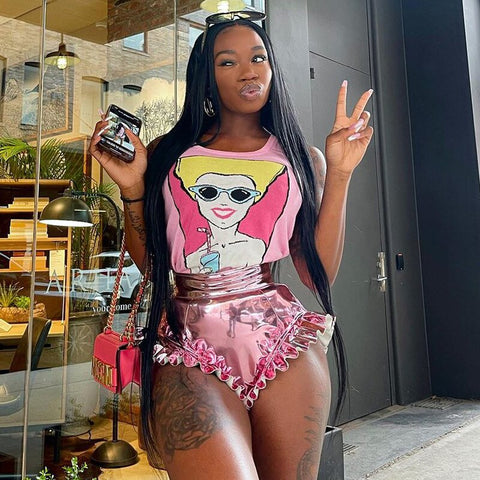 Voguable  Clubwear Wide Leg Loose Casual Vintage Shorts Streetwear Woman Y2k High Waist Flared Shorts Mujer