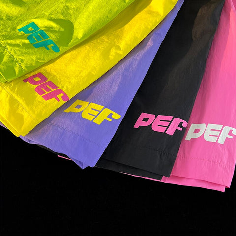 Y2k Thin Shorts Letter Printed Knee Length Shorts Japanese Man Casual Baggy Short Pants Breeches