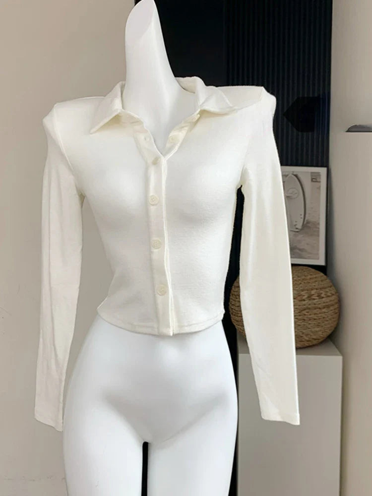 Voguable Korean Y2k Two Piece Sets Outfits Office Skirt Sets Lapel Cardigan Crop Tops + Suspender Mini Skirt Elegant Clothes