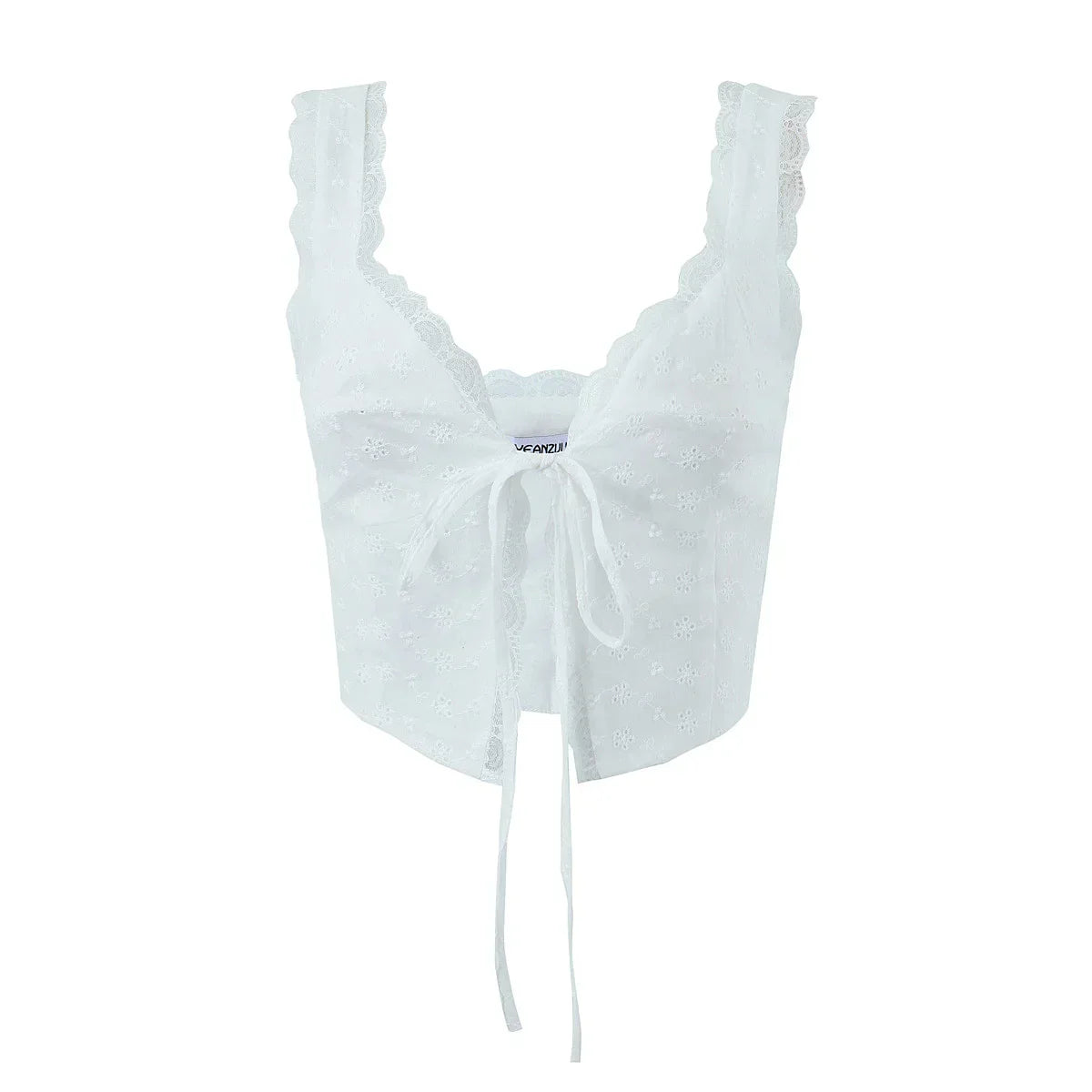 white lace crop tops casual lace tank top for cute tops front tie corset top korean streetwear y2k