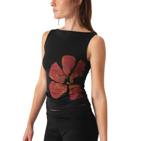 Coquette Tank Tops Floral Print Boat Neck Sleeveless T Shirts Vest y2k Fairycore Clothing Streetwear