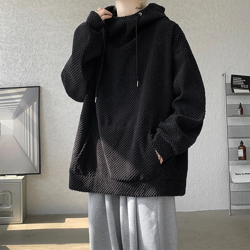 Voguable  Harajuku Corduroy Hoodies High Quality Streetwear Loose Y2k Hip Hop Hooded Sweatshirts Couple Clothing FePullovers