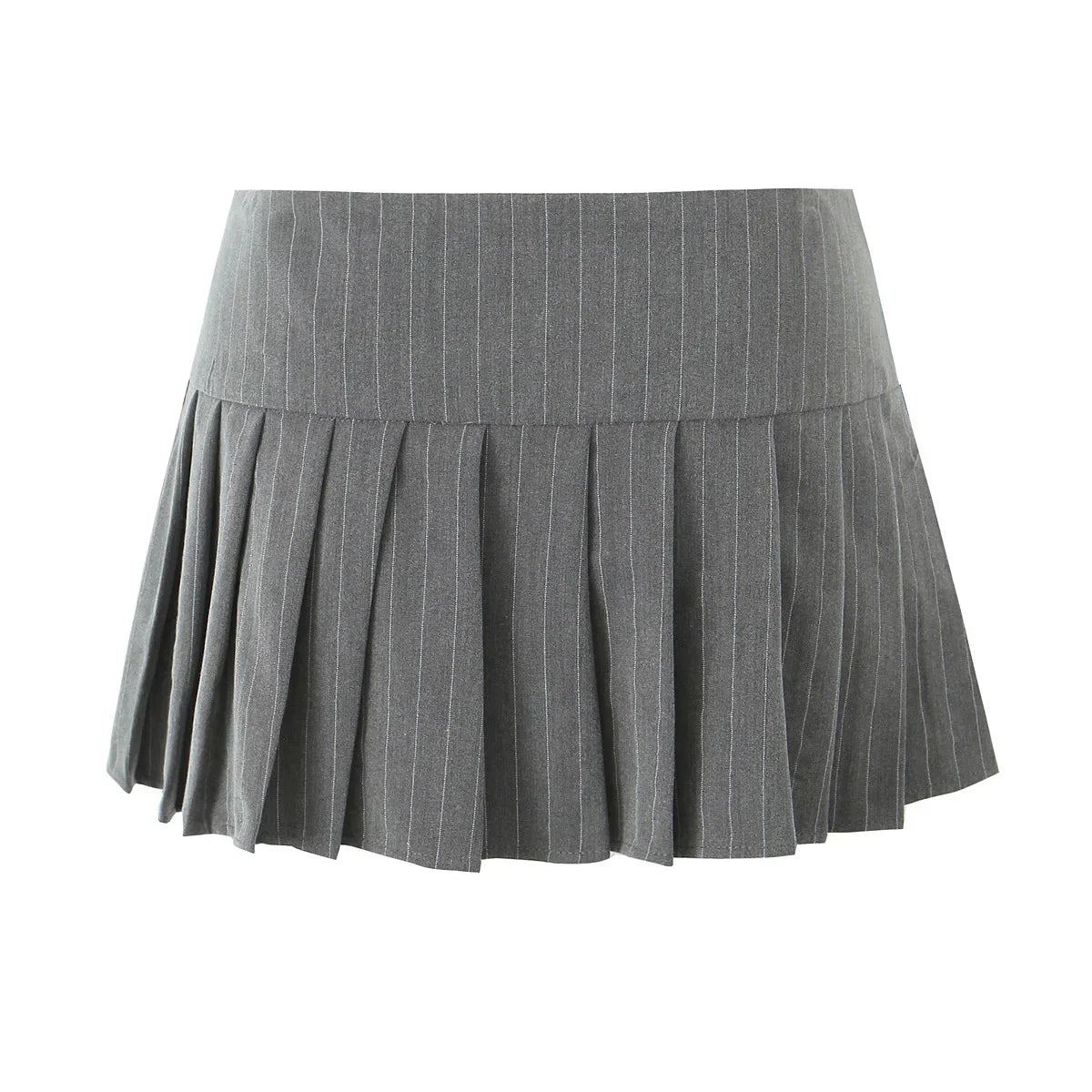Mini skirt y2k clothes kawaii korean striped skirts for grey mini skirts woman pleated micro skirts with buttons