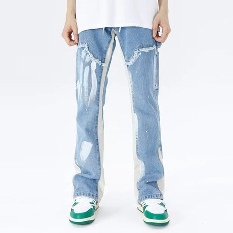 Kanye Y2K Streetwear Baggy Flare Jeans Cargo Pants Clothing Drawstring Sweatpants Denim Trousers Pantalon