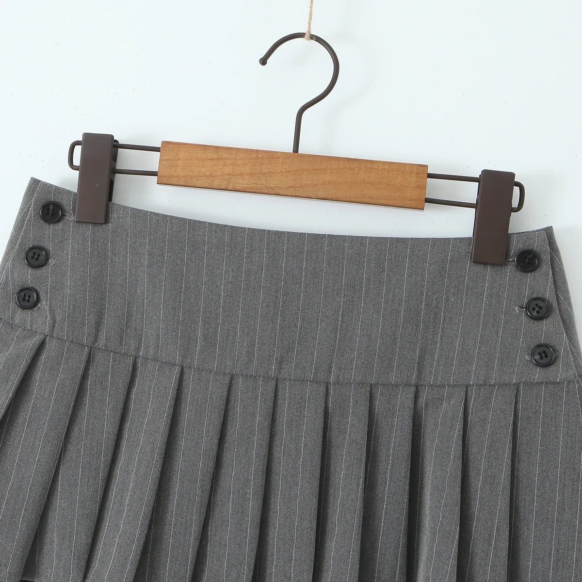Mini skirt y2k clothes kawaii korean striped skirts for grey mini skirts woman pleated micro skirts with buttons