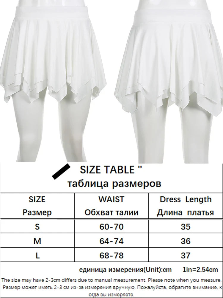 Voguable  Asymmetrical A-line Pleated Mini Skirt Low Waist Fairycore Sweet Short Skirts Aesthetic Cute Coquette Outfit Y2K Women