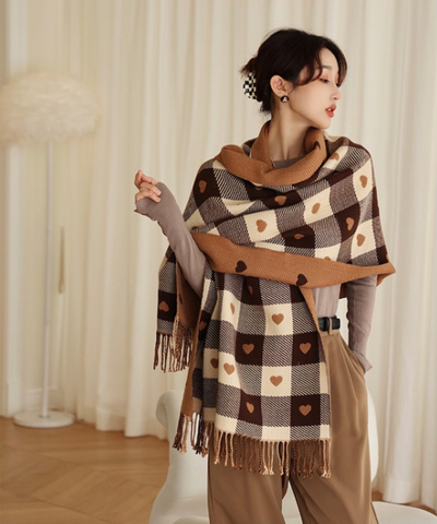 Heart Checkerboard Scarf