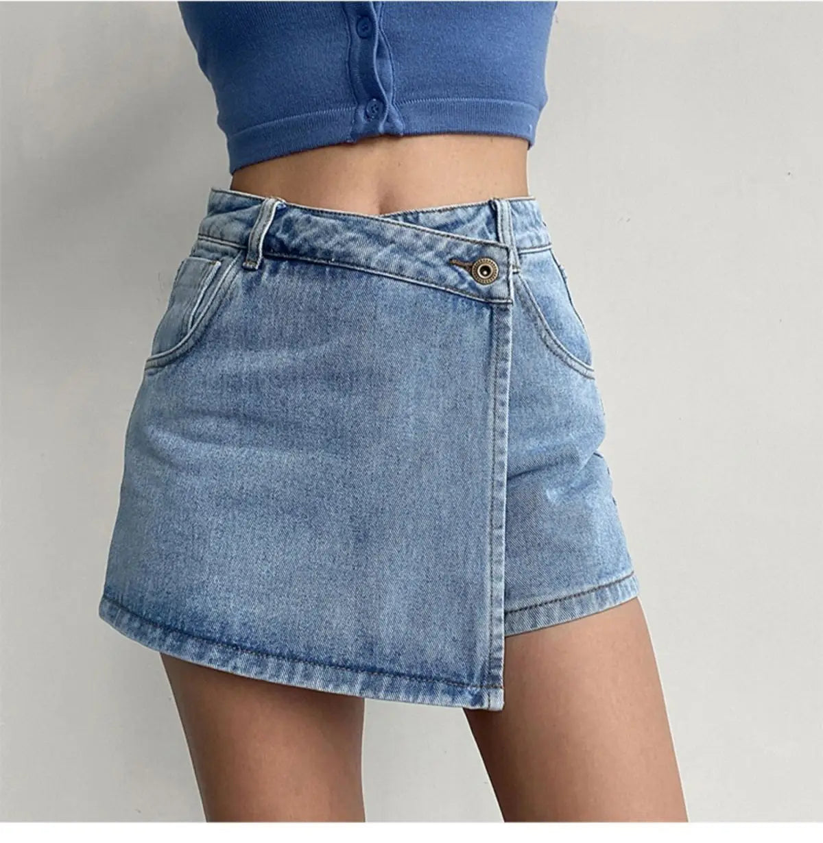 Mini Denim Skirts Slim Chic Vintage Asymmetrical Hotsweet Streetwear Design Ulzzang Student Harajuku Y2k Faldas