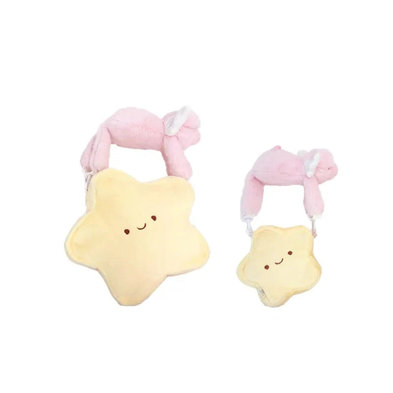 Patchwork Fluffy Cartoon Star Top-Handle Bags Sweet Y2k Aesthetic Chic Shoulder Bag Kawaii Cute Handbags Purses