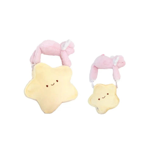 Patchwork Fluffy Cartoon Star Top-Handle Bags Sweet Y2k Aesthetic Chic Shoulder Bag Kawaii Cute Handbags Purses