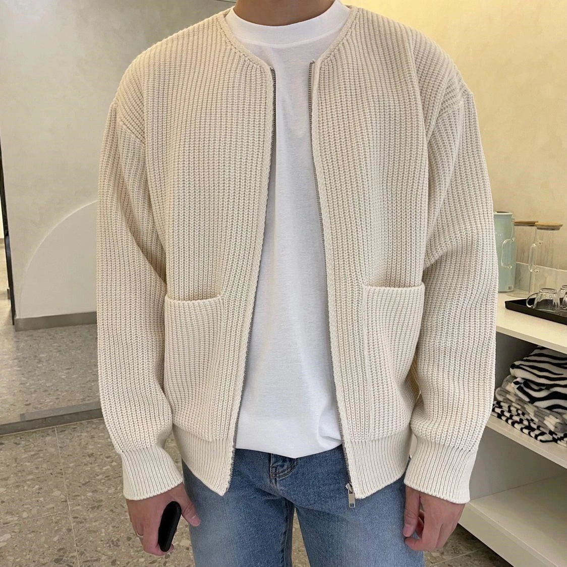 Knit Sweaters For Cardigan Warm Clothing Luxury Y2k Vintage Sweater Winter Cotton Warm Man Clothes