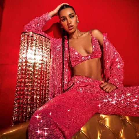 Turn-down Collar Long Sleeve FeY2k Shirts Dresses Glitter Sequins Party Shirt Dress Streetwear Clothes
