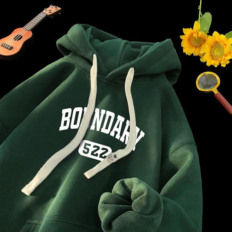 Retro Casual High Street Hoodies For Letter Print Pullover Hooded Sweatshirts Oversized Y2K Hoody Clothing