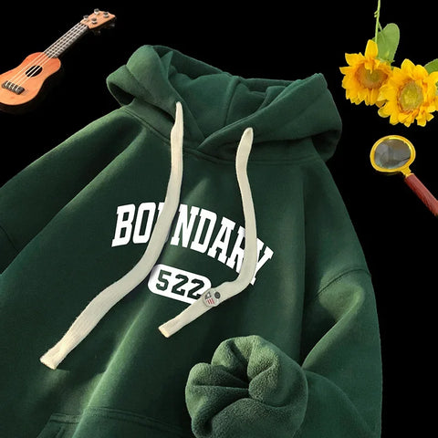 Retro Casual High Street Hoodies For Letter Print Pullover Hooded Sweatshirts Oversized Y2K Hoody Clothing