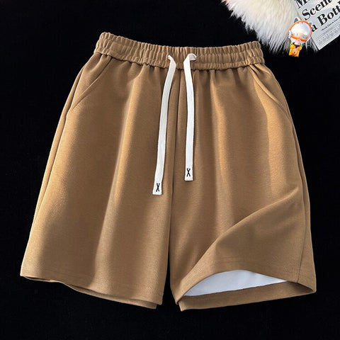 Basic Solid Casual Shorts WoBaggy Korean Trend Y2k Light Thin Short Pants Unisex Beach Trousers