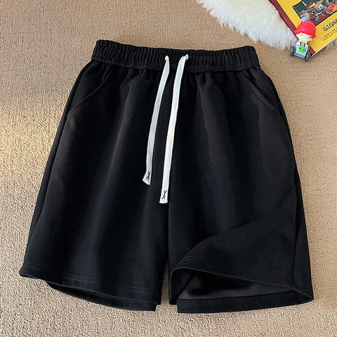 Basic Solid Casual Shorts WoBaggy Korean Trend Y2k Light Thin Short Pants Unisex Beach Trousers