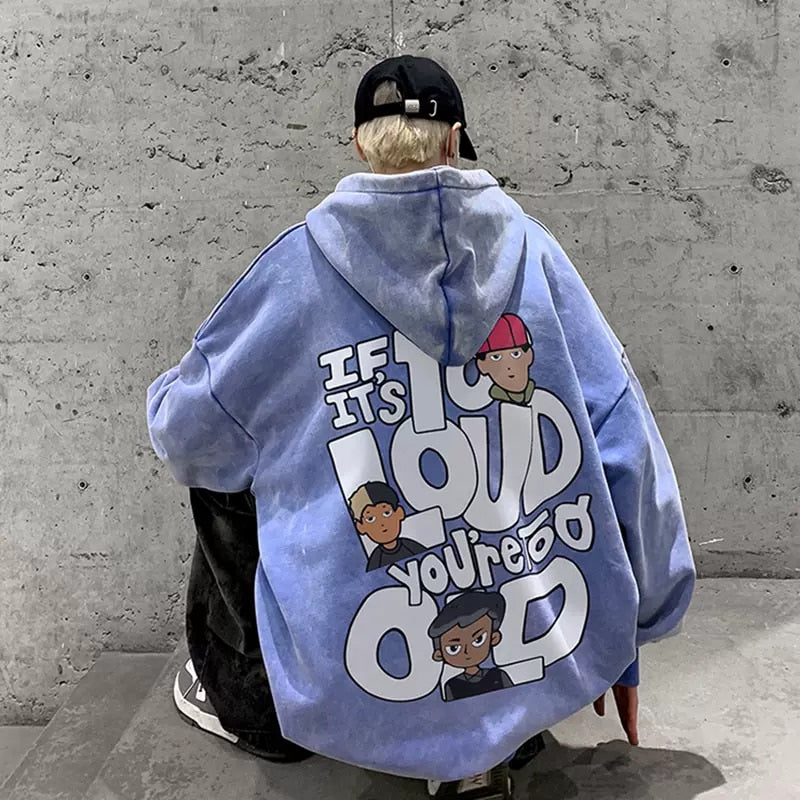 Y2k Oversized Pink Letter Anime Hoodie Print Sweater High Street Grunge Sweatshirts Harajuku Goth Streetwear Clothing