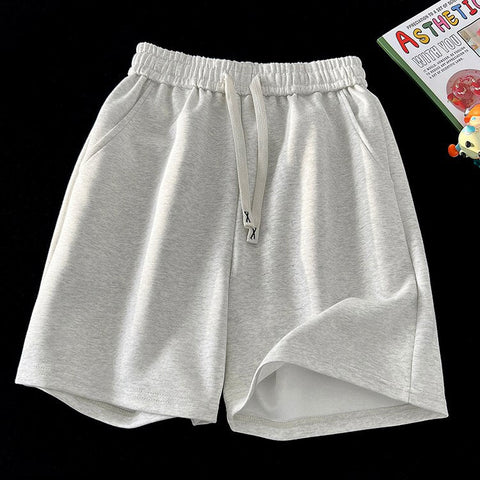 Basic Solid Casual Shorts WoBaggy Korean Trend Y2k Light Thin Short Pants Unisex Beach Trousers