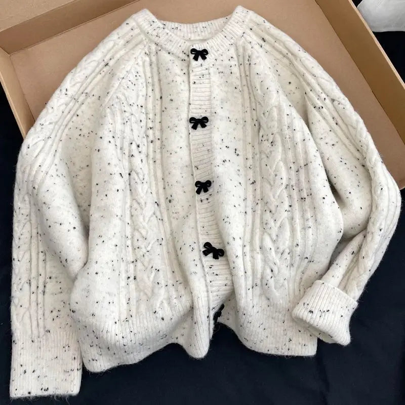 Wear the popular style bow knitted cardigan for and winter Korean sweater jacket ins clothing y2k tops emo