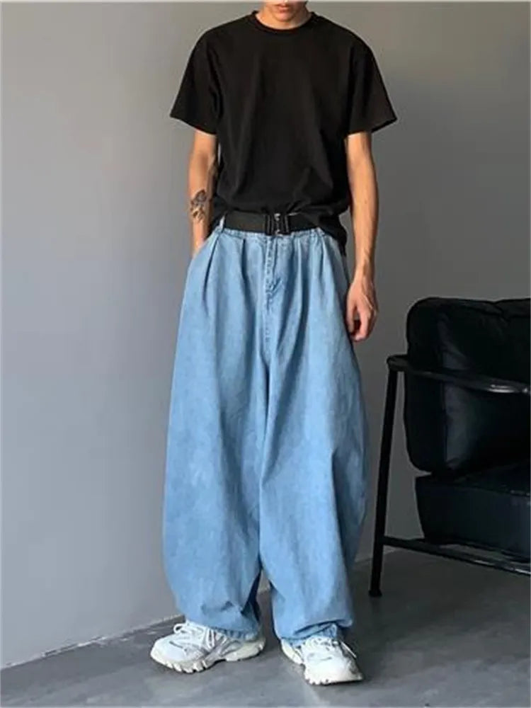 Straight Jeans Blue Loose Denim Trousers Neutral Y2K Jean Streetwear Casual Wide Jeans Mans Pants Baggy jeans